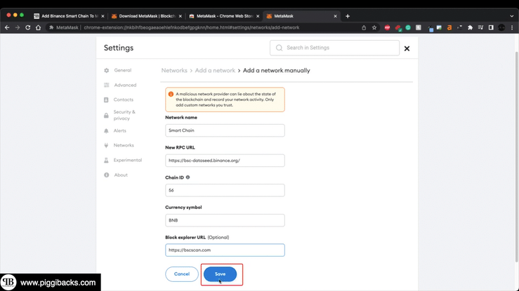 How to Add BSC to Metamask